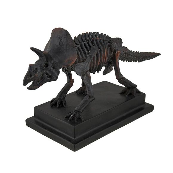 Antique Bronze Finish Mounted Triceratops Skeleton Statue - Picture 2 of 4
